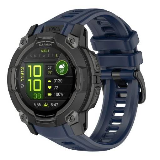 Foto - eses szilikon szíj Garmin instinct 3 okosórához - Kék, 26 mm