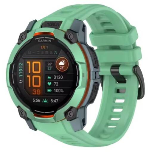 Foto - eses szilikon szíj Garmin instinct 3 okosórához - Zöld, 26 mm