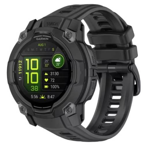 Foto - eses szilikon szíj Garmin instinct 3 okosórához - Fekete, 26 mm