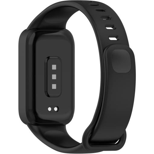 Foto - eses Szilikon szíj lünettával Xiaomi Smart Band 9 Active-höz - Fekete
