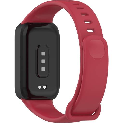 Foto - eses Szilikon szíj lünettával Xiaomi Smart Band 9 Active-höz - Piros