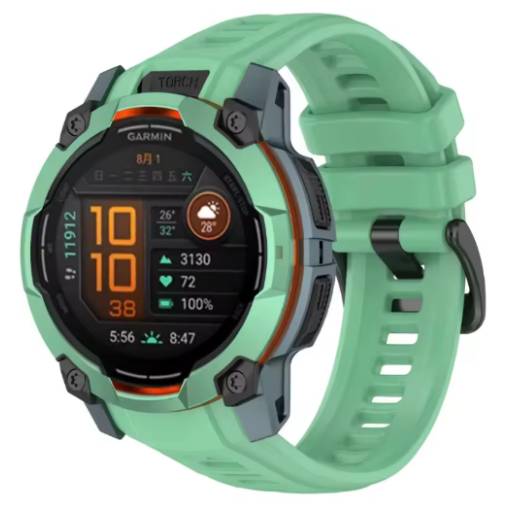 Foto - eses szilikon szíj Garmin instinct 3 okosórához - Zöld, 22 mm