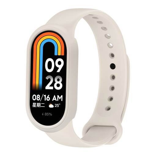 Foto - eses Szilikon szíj és keret Xiaomi Smart Band 8 és 9 készülékekhez - Bézs