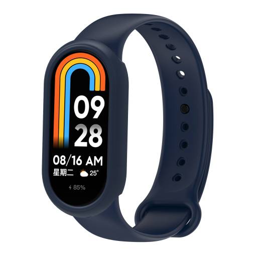 Foto - eses Szilikon szíj és keret Xiaomi Smart Band 8 és 9 készülékekhez - Sötétkék