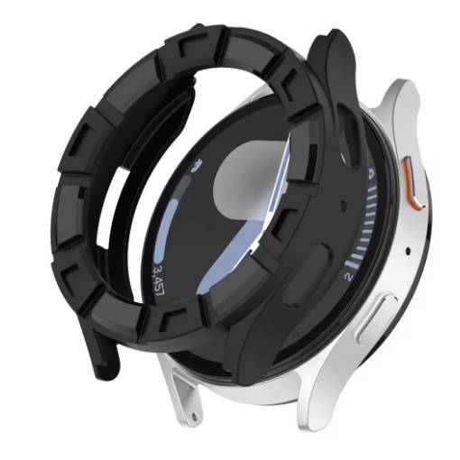 Foto - Szilikon keret Samsung Galaxy Watch 7 okosórához, 44 mm - Fekete