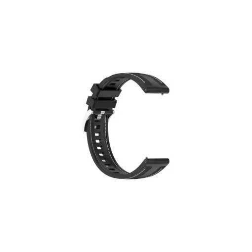 Foto - eses Szilikon steppelt szíj Huawei Watch GT5 41 mm és GT5 pro 42 mm - Fekete