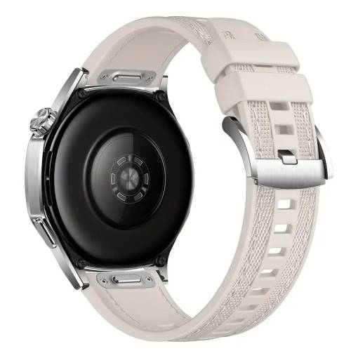 Foto - eses Szilikon steppelt szíj Huawei Watch GT5 41 mm és GT5 pro 42 mm - Bézs