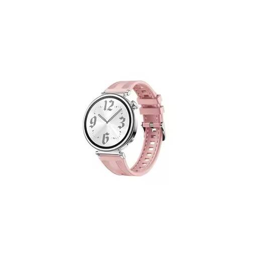 Foto - eses Szilikon steppelt szíj Huawei Watch GT5 41 mm és GT5 pro 42 mm - Rózsaszín