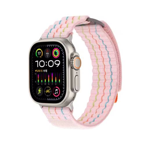 Foto - eses Nylon szíj Apple Watch-hoz - Rózsaszín 42mm, 44mm, 45mm, 49mm