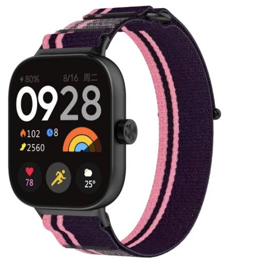 Foto - eses Szilikon szíj Xiaomi Redmi Watch 4 és 5, Smart Band 8 Pro és 9 Pro - Rózsaszín és lila