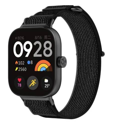 Foto - eses Szilikon szíj Xiaomi Redmi Watch 4 és 5, Smart Band 8 Pro és 9 Pro - Fékete