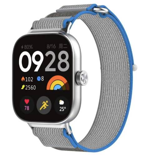 Foto - eses Szilikon szíj Xiaomi Redmi Watch 4 és 5, Smart Band 8 Pro és 9 Pro - Kék szürke