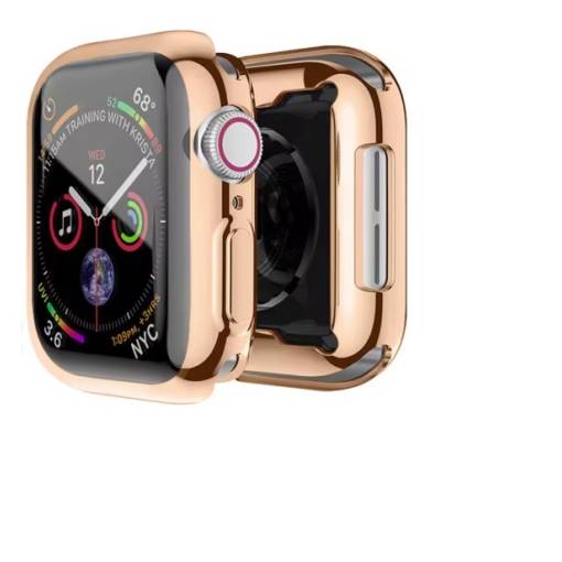 Foto - Szilikon borítás a Apple Watch 10 46 mm - Rózsa arany