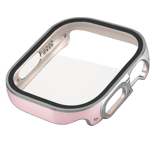 Foto - Védőborítás Apple Watch Ultra készülékhez - Ezüst és rózsaszín, 49 mm