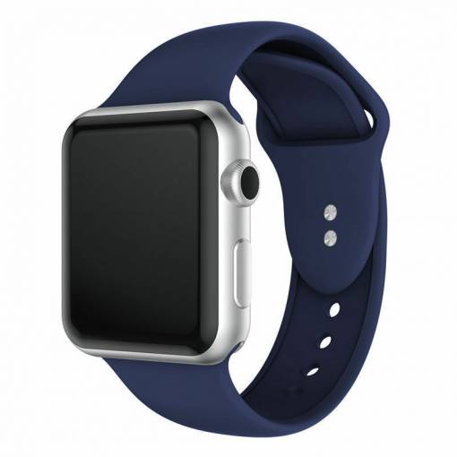 Foto - eses Szilikon szíj az Apple Watch-hoz - Sötétkék S, M, L - 42mm, 44mm, 45mm, 49mm