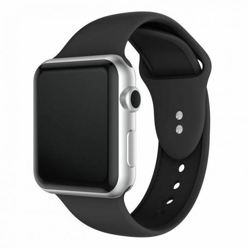 Foto - eses Szilikon szíj Apple Watchhoz - Fekete S, M, L - 42mm, 44mm, 45mm, 49mm