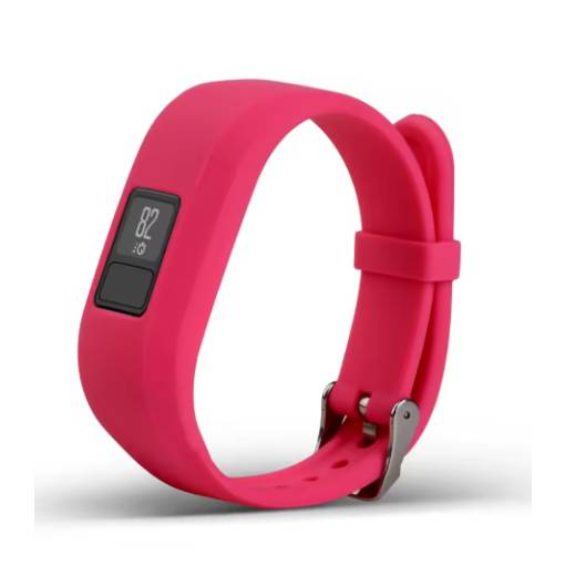 Foto - eses szilikon szíj Garmin VivoFit Junior 1-es és 2-es, Vívofit 3-hoz - L-es méretű, rózsaszín