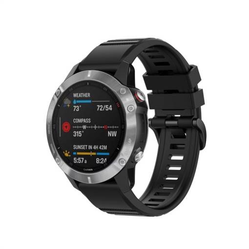 Foto - eses Silikon szíj Garmin Fénix 6X Pro - Fekete