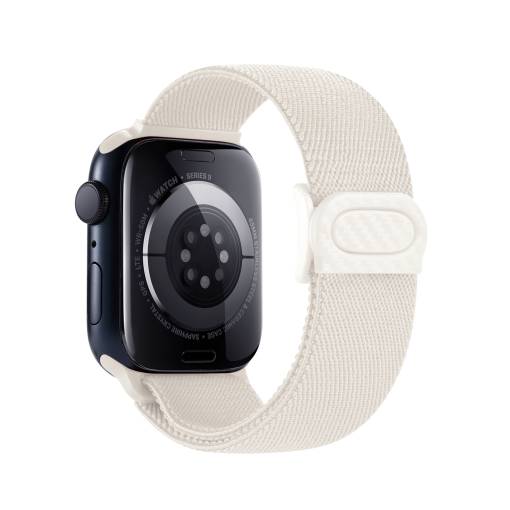 Foto - eses Nylon elasztikus óraszíj Apple Watch - Fehér 38mm, 40mm, 41mm