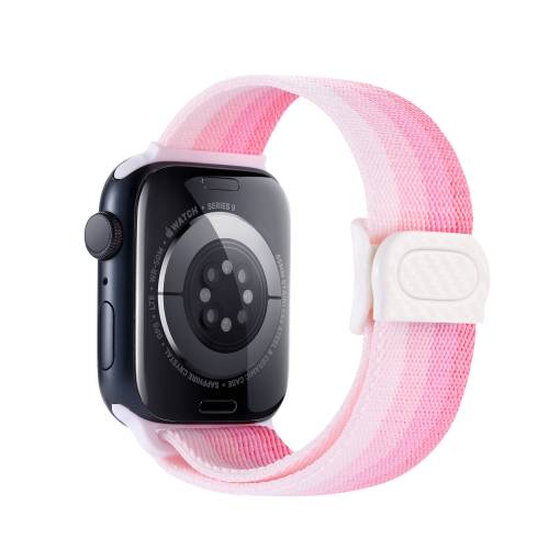 Foto - eses Nylon elasztikus óraszíj Apple Watch - Rózsaszín spektrum 38mm, 40mm, 41mm