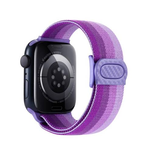 Foto - eses nylon elasztikus heveder Apple Watch számára - Lila spektrum 42mm, 44mm, 45mm, 49mm