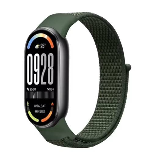 Foto - eses nylon heveder Xiaomi Smart Band 8, 9 és 10 számára - Zöld