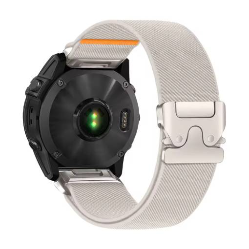 Foto - eses Nylon elasztikus szíj Garminhoz - Bézs, QuickFit 26 mm
