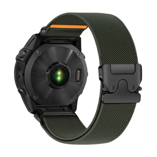 Foto - eses Nylon elasztikus szíj Garminhoz - Zöld, QuickFit 26 mm