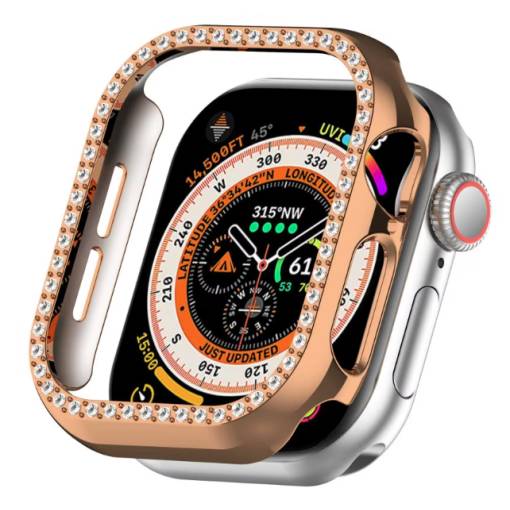 Foto - Védőkeret kövekkel Apple Watch 10-hez, 46 mm - Rózsaszín