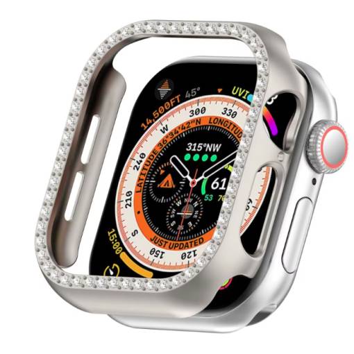 Foto - Védőkeret kövekkel Apple Watch 10-hez, 46 mm - Ezüst, Matt