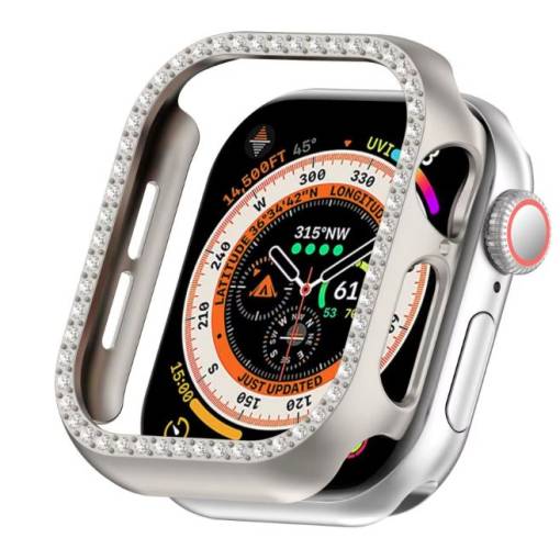 Foto - Védőkeret kövekkel Apple Watch 10-hez, 42 mm - Ezüst, Matt