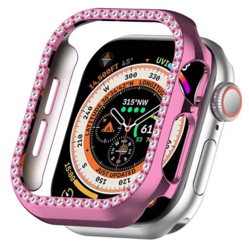 Foto - Védőkeret kövekkel Apple Watch 10-hez, 42 mm - Rózsaszín