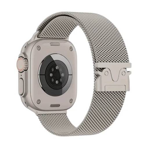 Foto - eses Milánci heveder az Apple Watch - Ezüst matt, 42mm, 44mm, 45mm, 49mm
