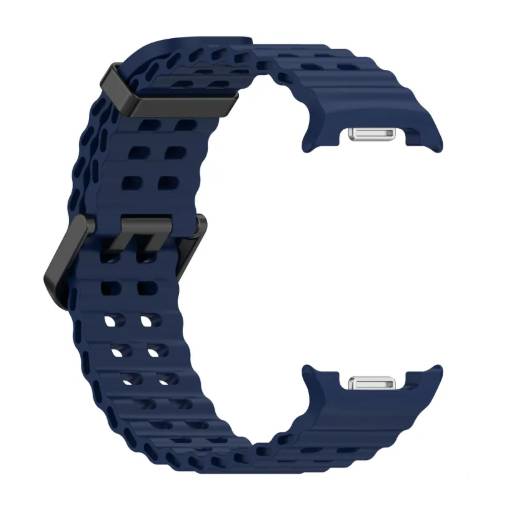 Foto - eses Silikonos szövedék Samsung Galaxy Watch 8-hoz - Sötétkék