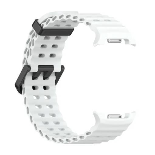 Foto - eses Silikonos szövedék Samsung Galaxy Watch 8-hoz - Fehér