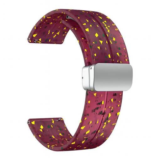 Foto - eses Szilikon szíj mágneses csattal 20 mm - Mintás Art, rózsaszín