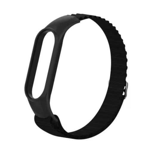 Foto - eses Alpok stílusú szilikon szíj a Xiaomi Smart Band 7-hez - Fekete