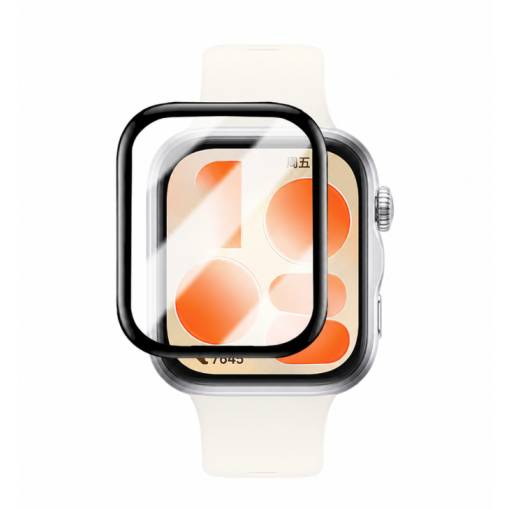 Foto - Fekete szegélyes védőfólia a Huawei Watch Fit 5-höz