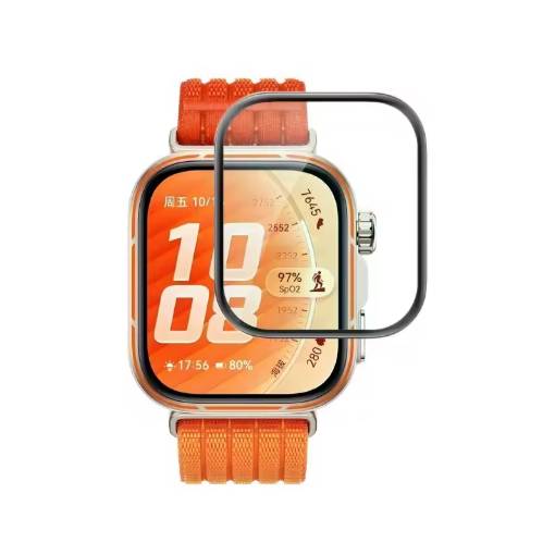 Foto - Fekete szegélyes védőfólia a Huawei Watch Fit 5 Pro-hoz