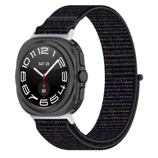 Foto - eses Nylon szíj Samsung Galaxy Watch Ultra 47 mm és Galaxy Watch Ultra2 47 mm - Fekete
