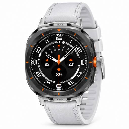Foto - eses Bőr óraszíj Samsung Galaxy Watch Ultra 47mm és Galaxy Watch Ultra2 47mm - Fehér