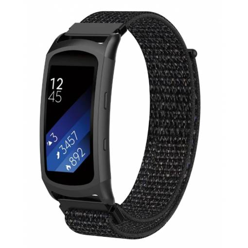 Foto - eses Nylon szíj Samsung Gear Fit 2-höz - Fekete