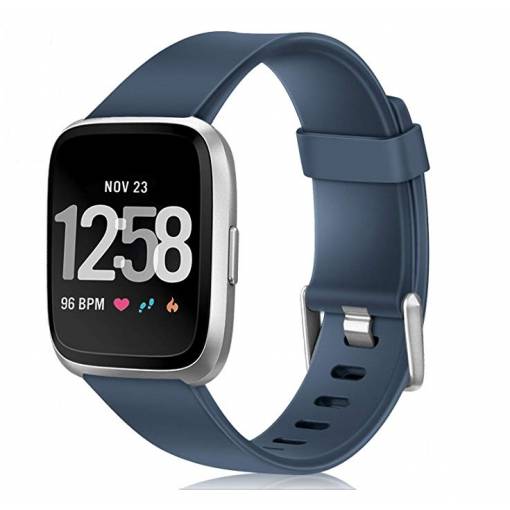 Foto - eses Sportovní silikonový řemínek modrý velikost L pro Fitbit Versa