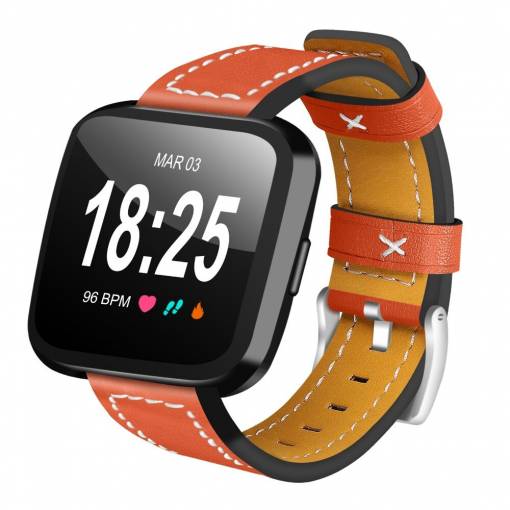 Foto - eses Bőrszíj Fitbit Versa-hoz - Narancs