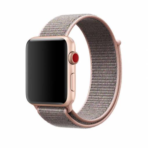 Foto - eses Nylon pánt Apple Watch-hoz - Rózsaszín 42mm, 44mm, 45mm, 49mm