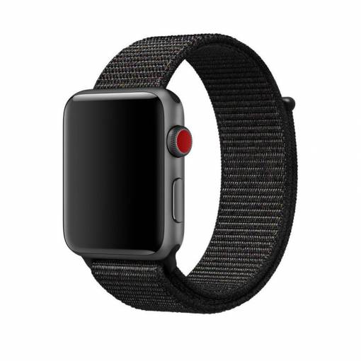 Foto - eses Nylon szíj Apple Watch-hoz - Fekete 42mm, 44mm, 45mm, 49mm