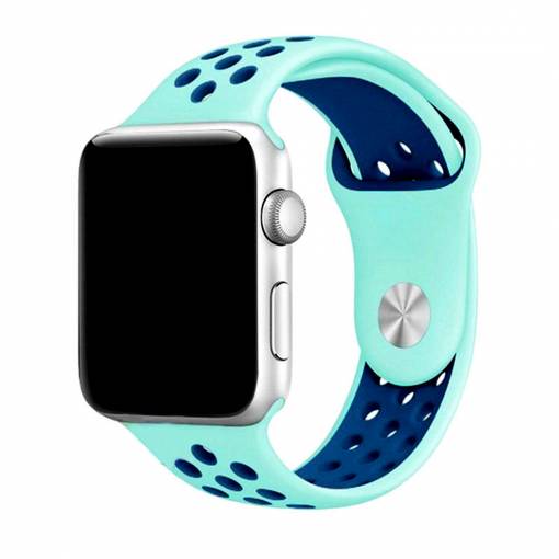 Foto - eses sport szíj az Apple Watch-hoz - Türkiz és kék 42mm, 44mm, 45mm, 49mm