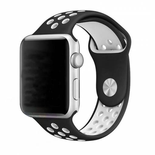 Foto - eses sportovní řemínek pro Apple Watch černý/bílý 42mm/44mm/45mm