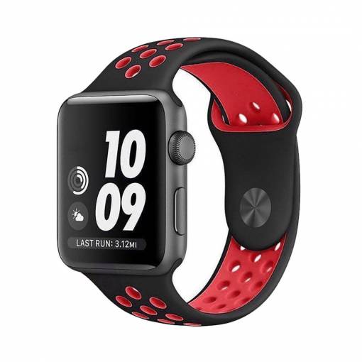 Foto - eses sportovní řemínek pro Apple Watch černý/červený 38mm/40mm/41mm