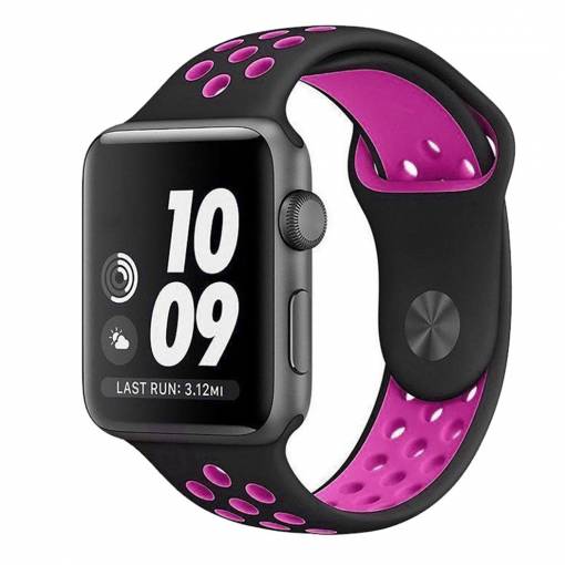 Foto - eses Sportovní řemínek 38mm/40mm černý/růžový pro Apple Watch